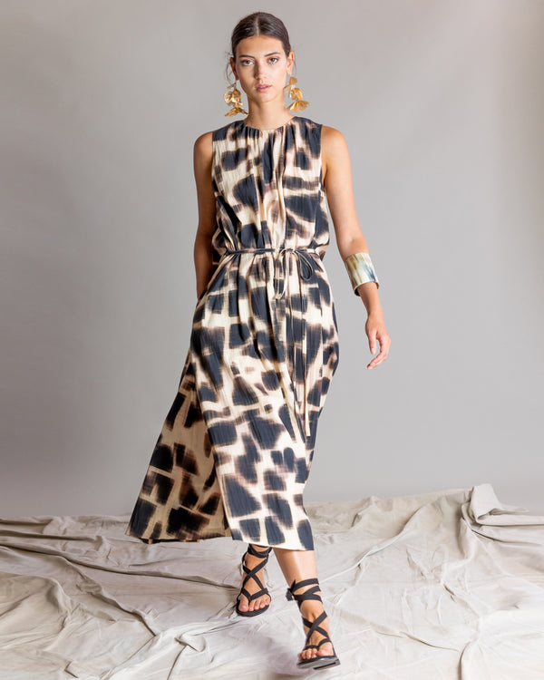 Sleeveless Printed Dress | Giraffe