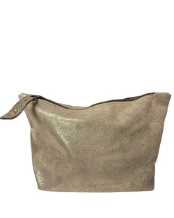 Studio Caleidoscope Big Leather Pouch in Gold well heeled vt