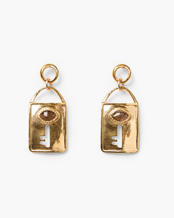 Gold Evil Eye Keyhole Earrings