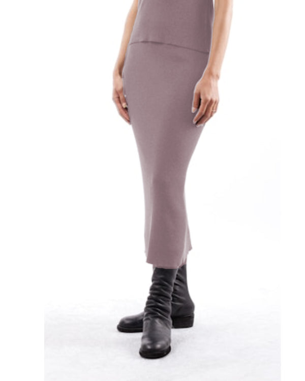 Skirt 2x1 Rib Cotton Skirt | Gregio-Scuro