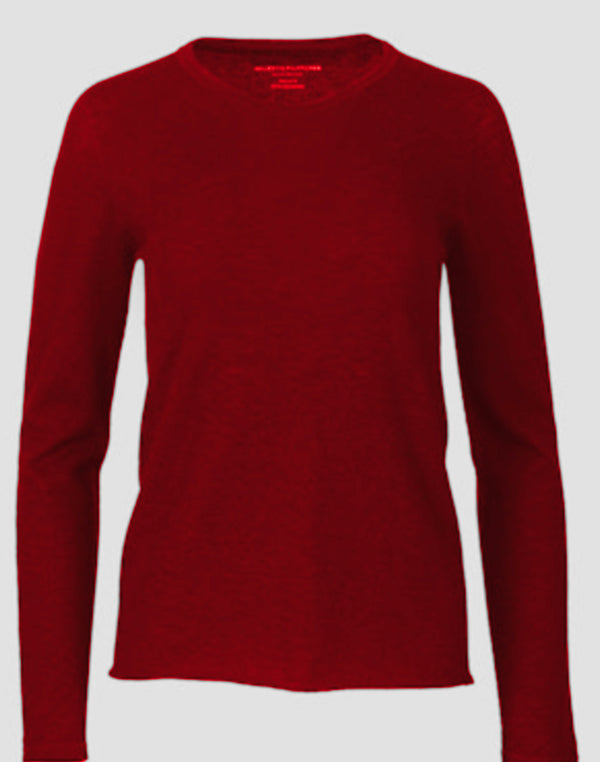 Long Sleeve Cashmere Crew Neck | Grenat