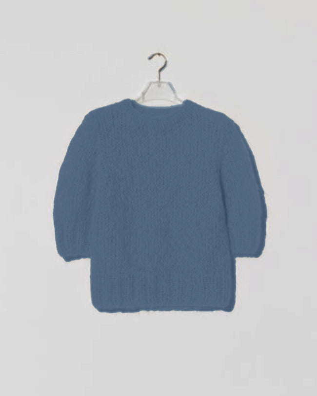 Shaggy Alpaca T-Shirt | Grey Blue