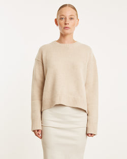 Heavy Cashmere Sweater | Wheat