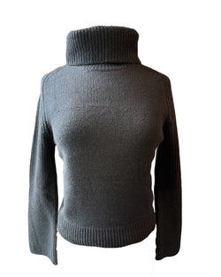 Lamberto Losani Highneck Sweater in Dark Blue on white background well heeled vt