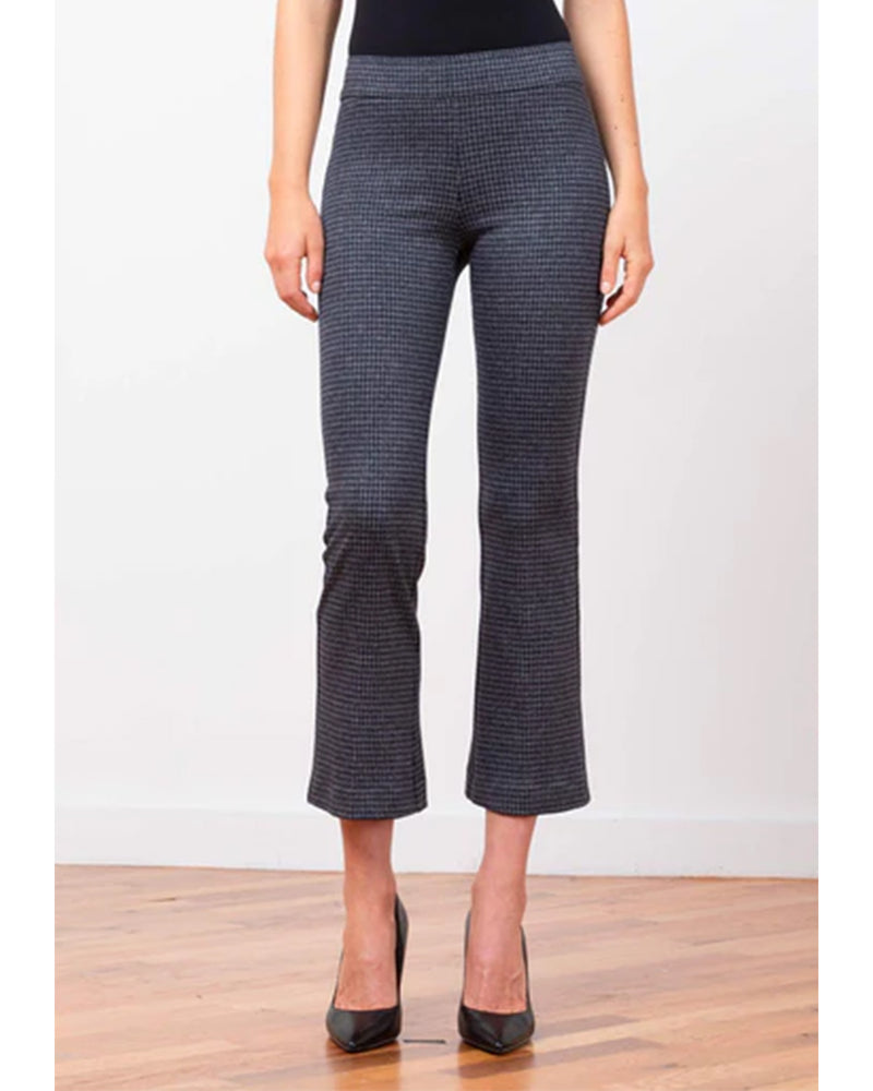 Leo Cropped Flare | Houndstooth Grey