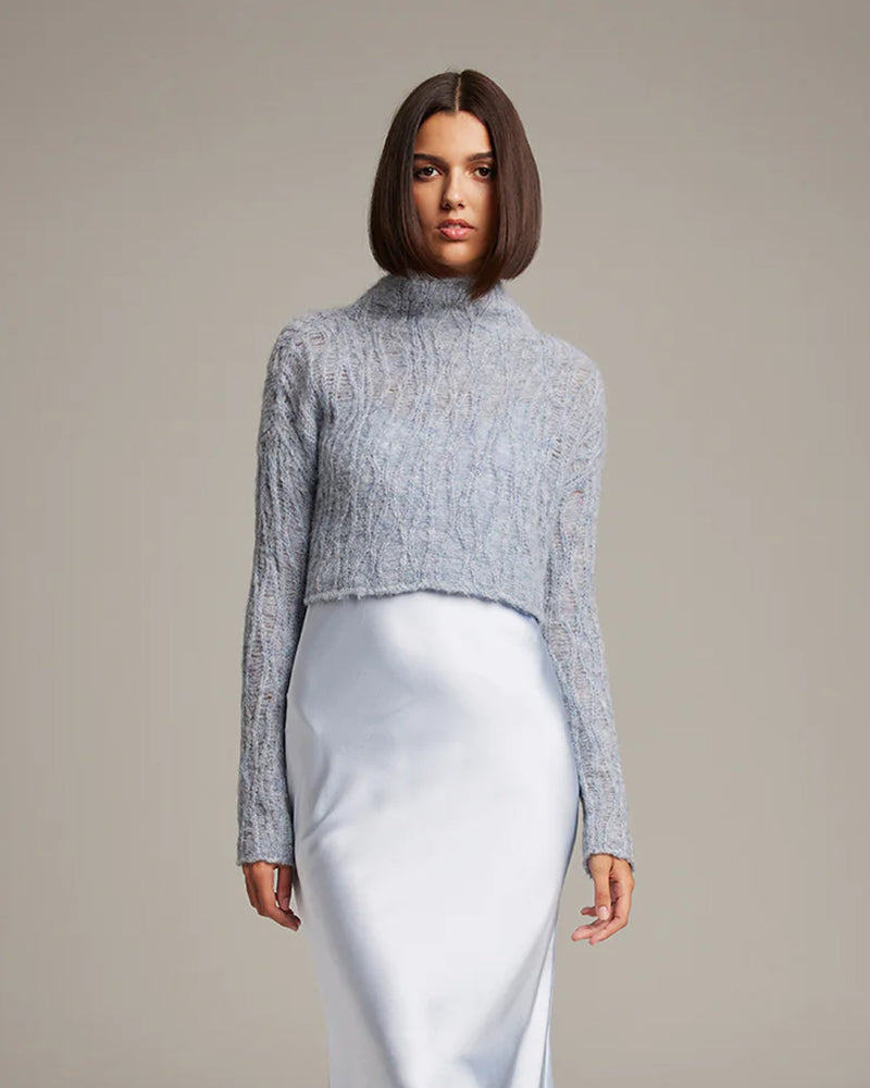 Manos Crop Sweater | Ice