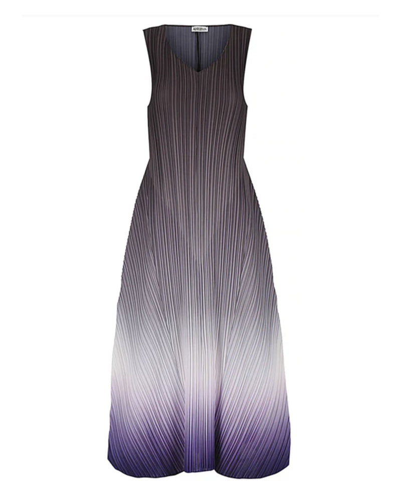 Alquema Long Estrella Dress gradient black white and purple shop at well heeled