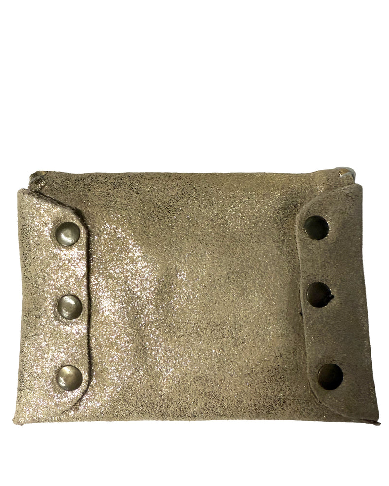 inside of Studio Caleidoscope Josie Coin Pouch  Gold at well heeled stowe vt