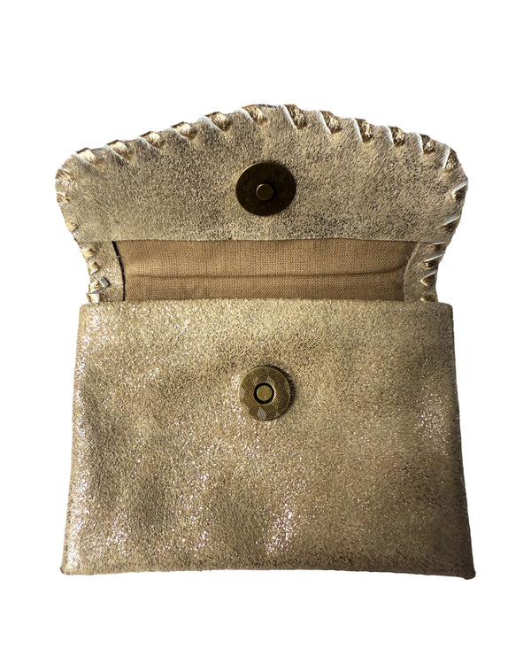 inside of Studio Caleidoscope Josie Coin Pouch  Gold at well heeled