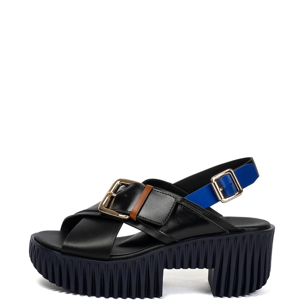 clane PLUMP BELT SANDAL ブラック Woman BLACK Sandals in Leather XXW68K0JE60N6M35B999 | Tods