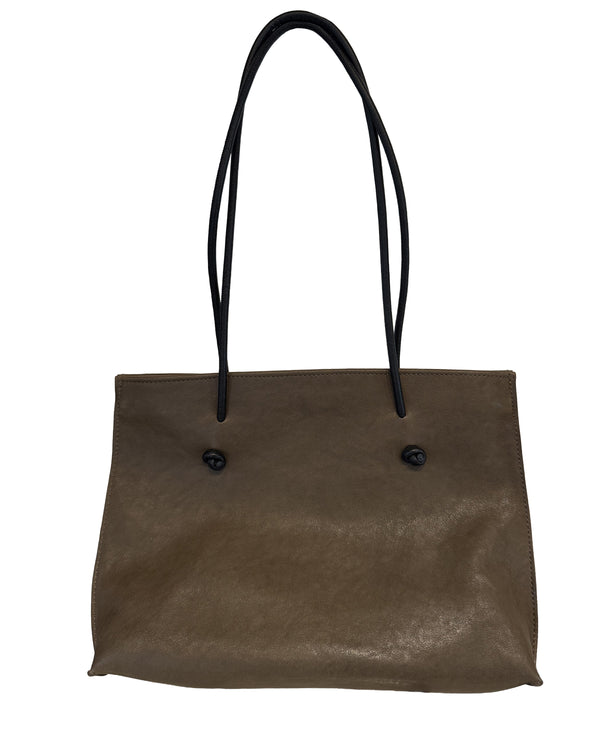 Slim Shoulder Bag | Khaki Italian Lamb