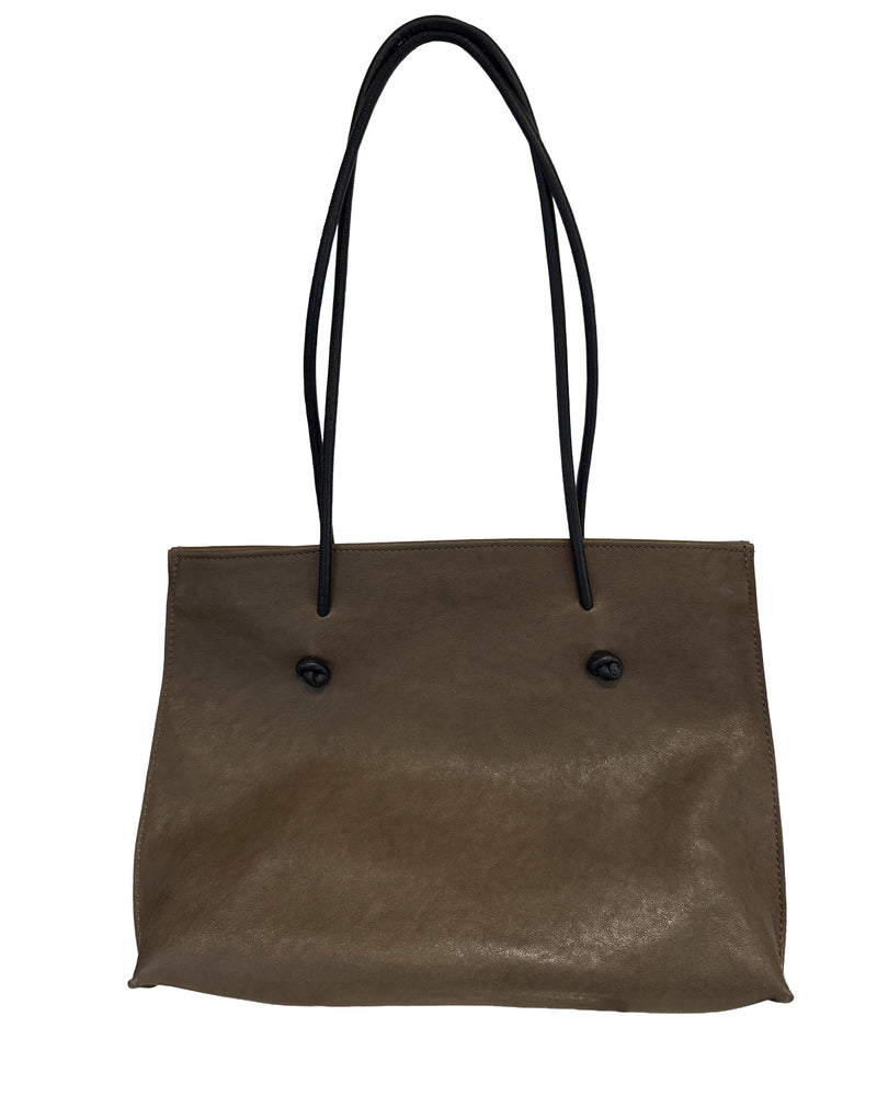 Slim Shoulder Bag | Khaki Italian Lamb