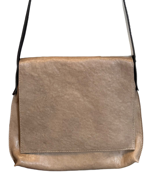 Mini Messenger | Khaki Italian Lamb