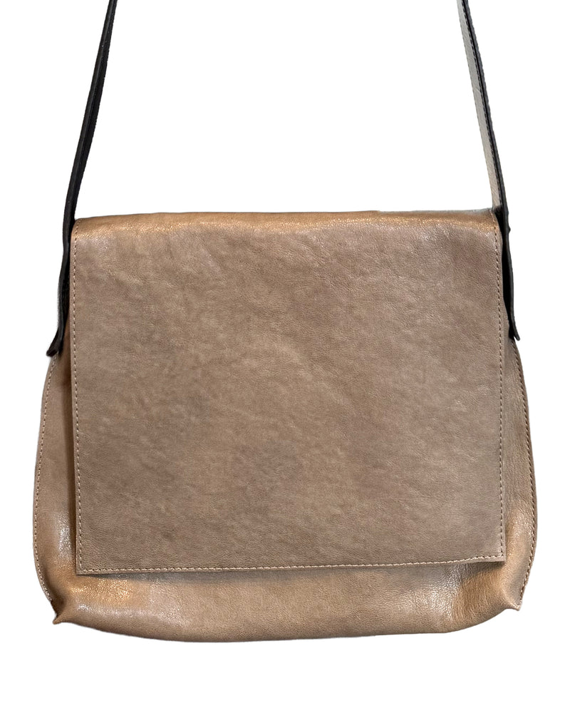 Mini Messenger | Khaki Italian Lamb