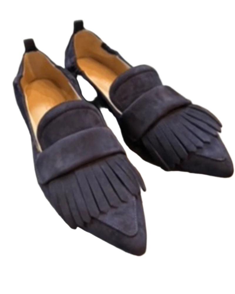 Grace Kiltie Flat | Navy