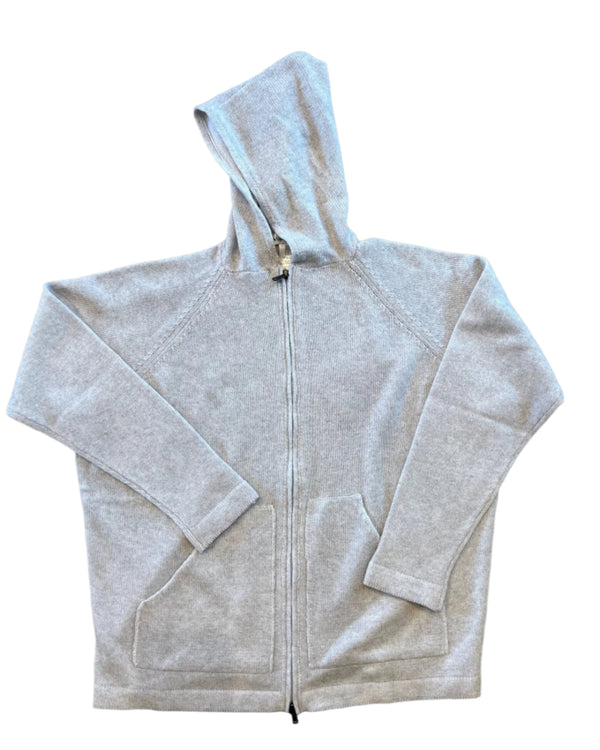 Bomber Zip Sweater | Light Grey