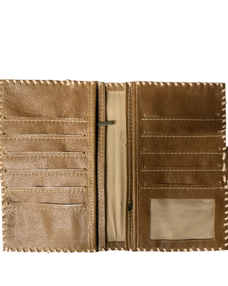 inside Studio Caleidoscope Lao Passport Wallet in Brown Cowprint at well heeled
