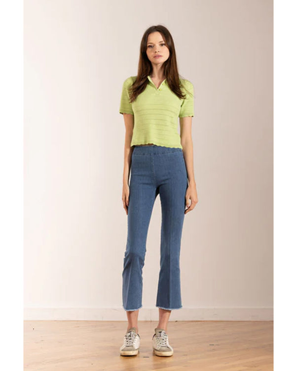 Leo Cropped Flare | Light Denim