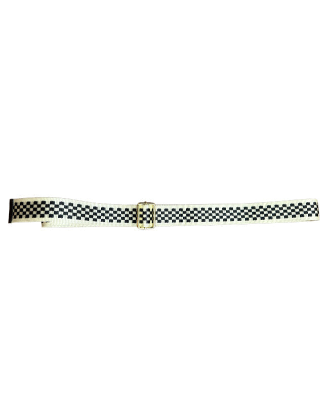Clare V. Adjustable Belt Black & White Checker shop at well heeled vermont boutique