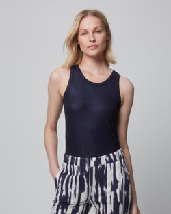 Marine Metallic Scoop Neck Tank