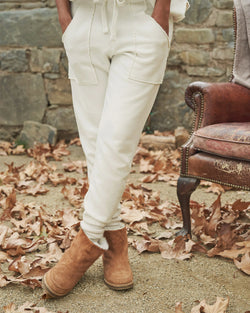 The Eamon Jogger in Triple Fleece | Vintage White