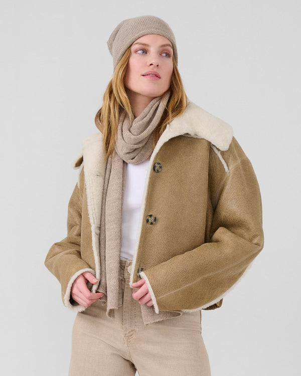 Mia Shearling Bomber | Sand