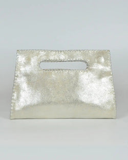 Studio Caleidoscope Mia Clutch in Silver shop at well heeled stowe vermont