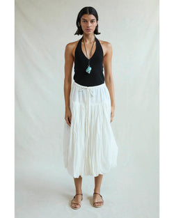 Million Pleats Bubble Skirt - Natural