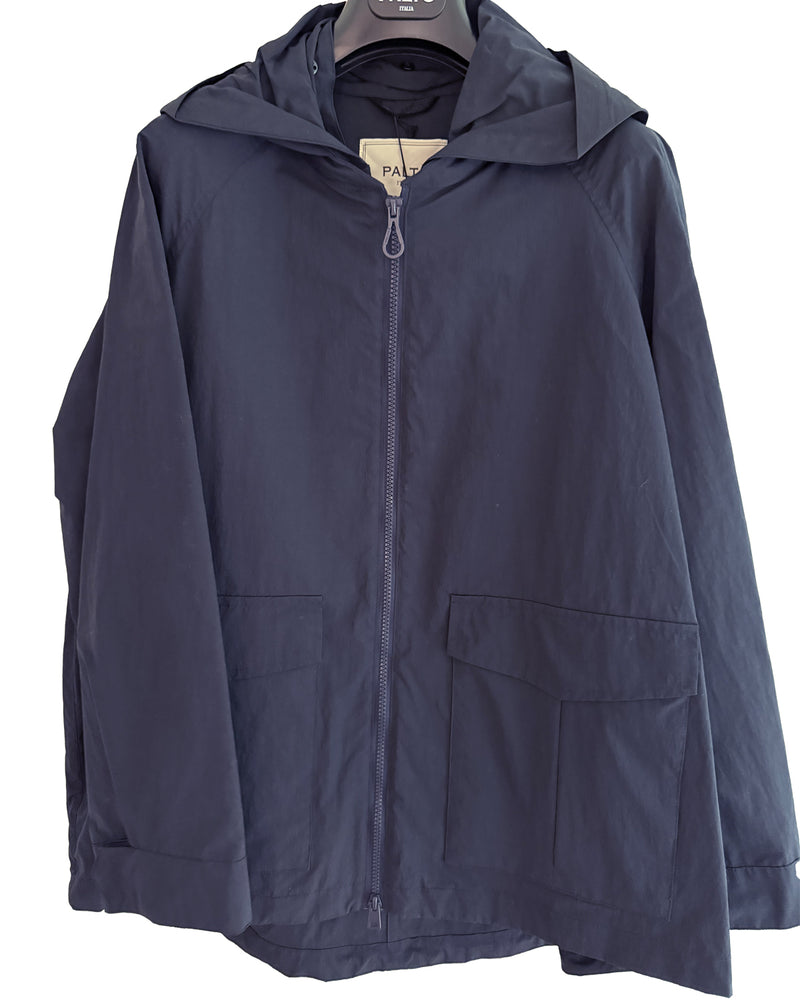 Mirna Crinkle Hoodie | Navy