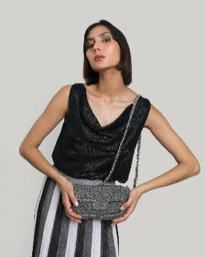 Gala Long Pleated Skirt | Silver Grey