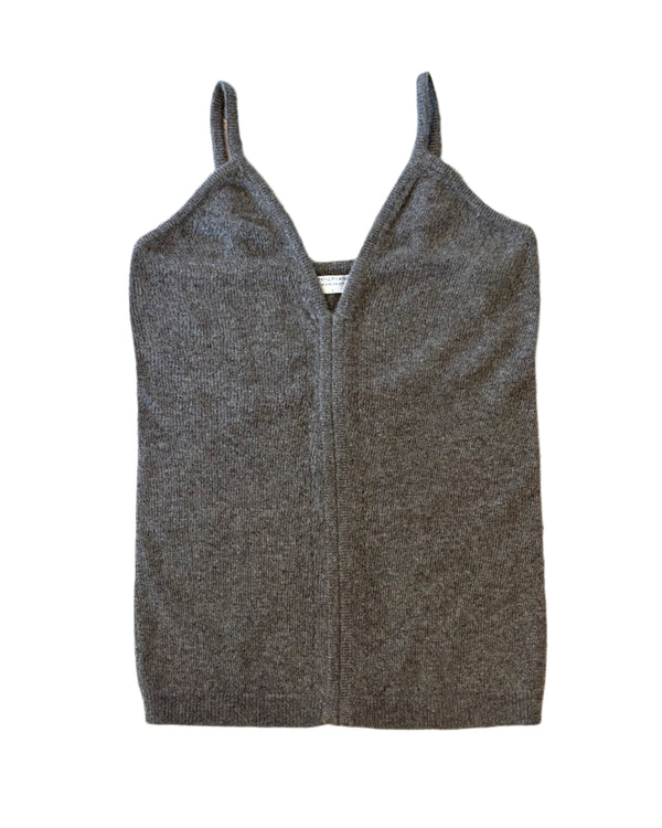 Cashmere Wool V Neck Tank | Moccha