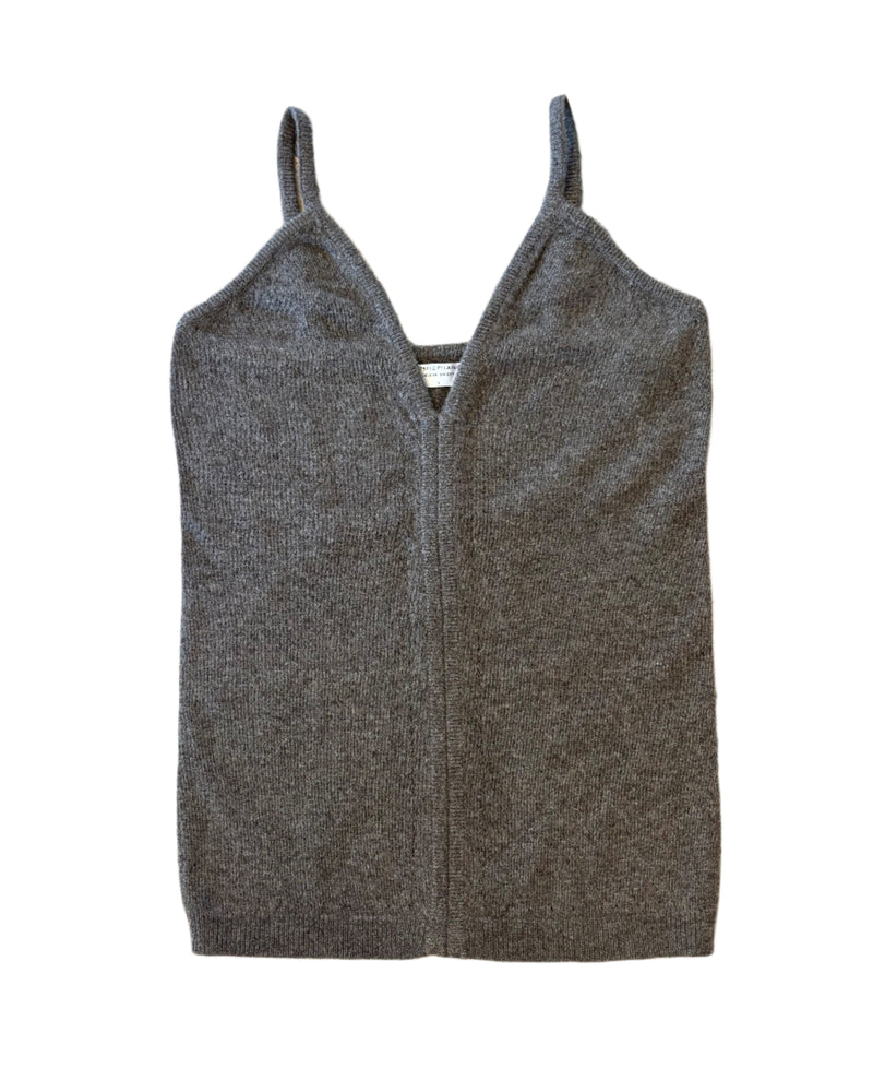 Cashmere Wool V Neck Tank | Moccha