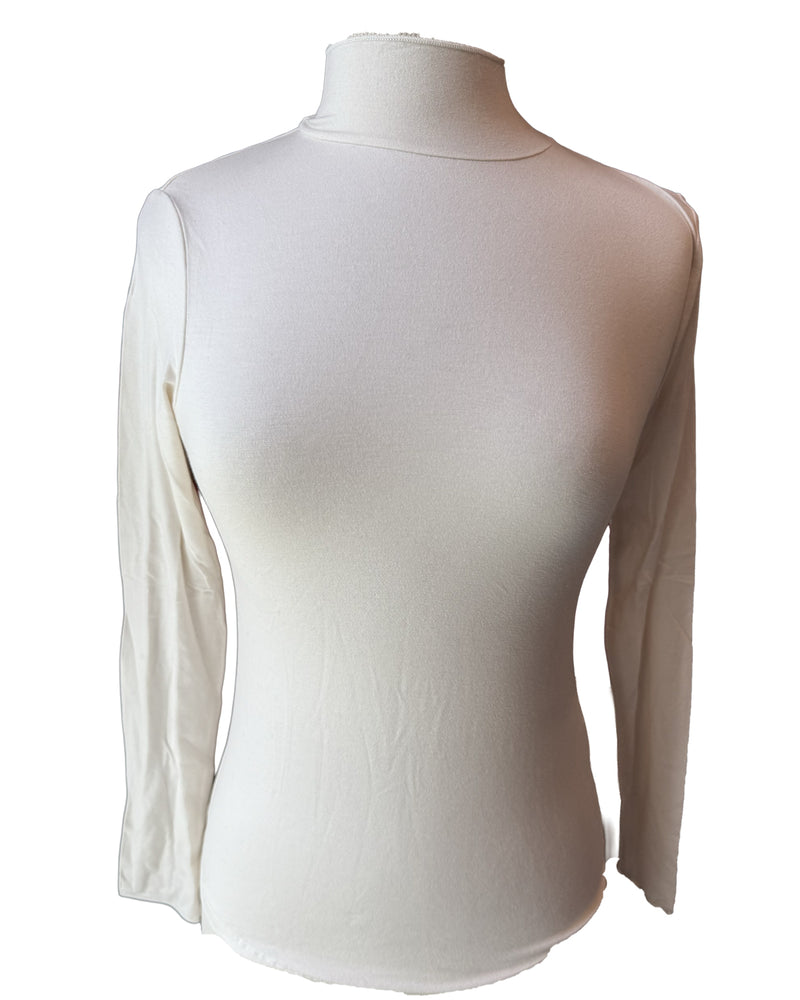 Majestic Filatures Soft Touch Long Sleeve Mock Neck Cream shop at well heeled