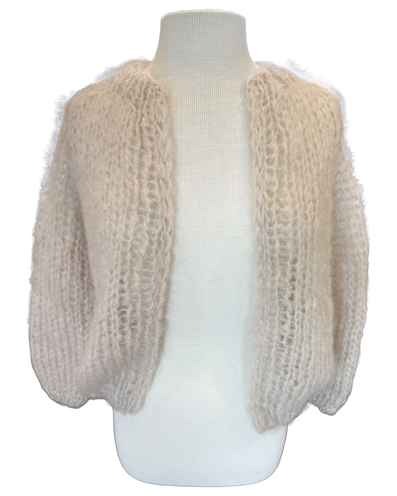 Mohair Small Cardigan | Beige