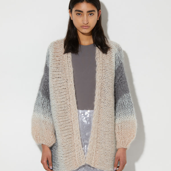 Mohair Big Cardigan | Ombre Grey & Beige – Well Heeled