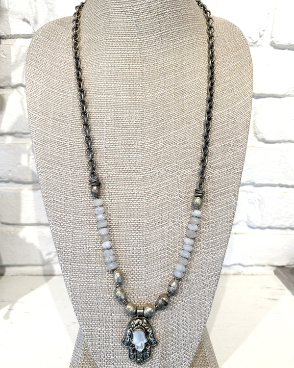 Moonstone and Hand Pendant