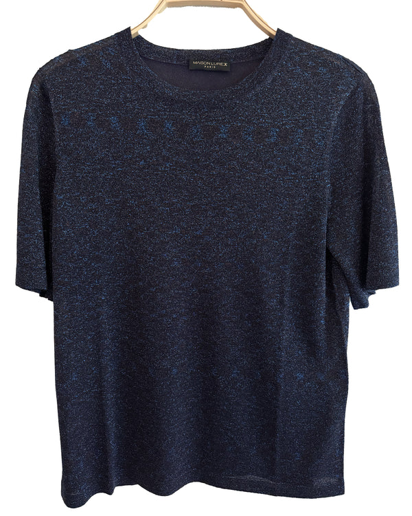 Metallic Short Sleeve Round Neck | Multi Night