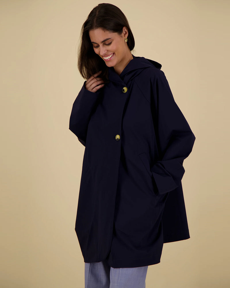 Paola Tech Coat | Navy