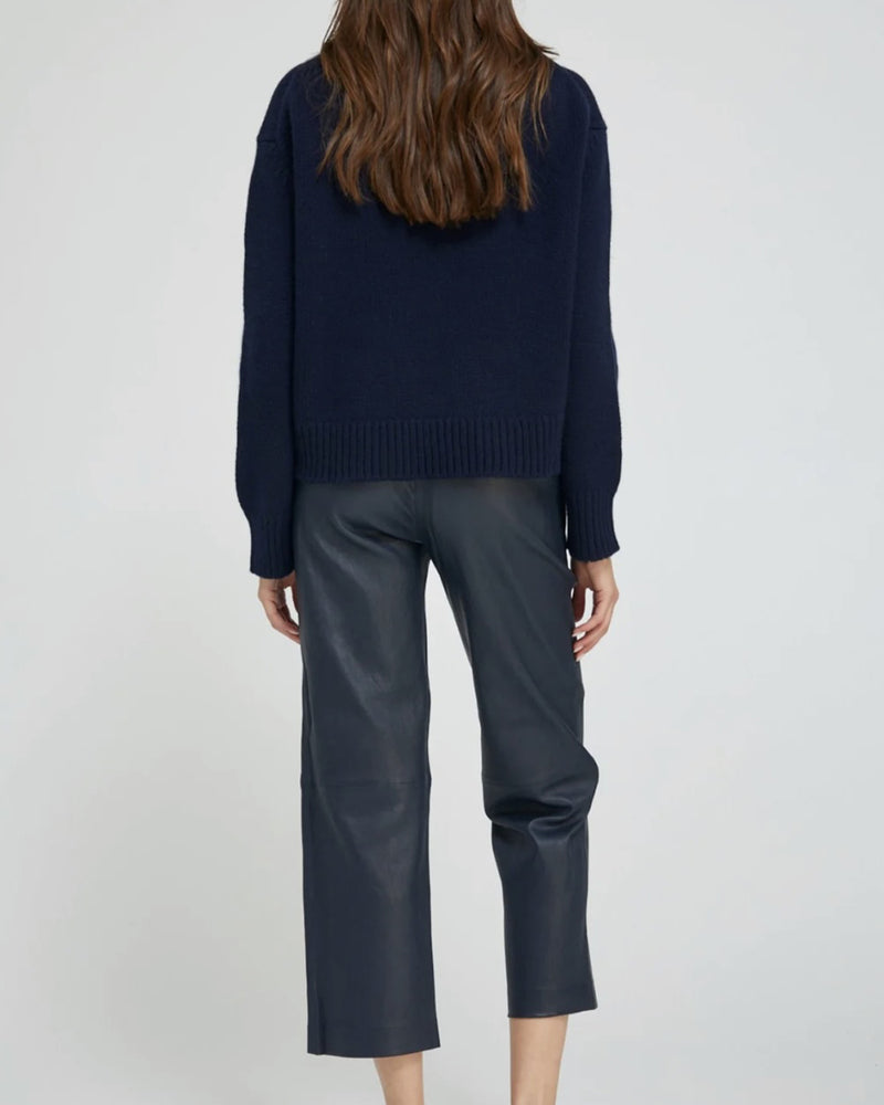 Heavy Cashmere Crew | Navy