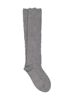 Naya Cashmere Cable Knee Sock | Grey