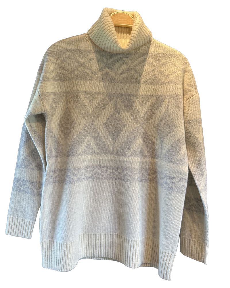 Saffon Jacquard Turtleneck | Nimbus