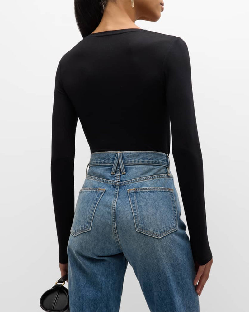 Soft Touch LS V Neck | Noir