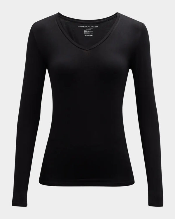 Soft Touch LS V Neck | Noir