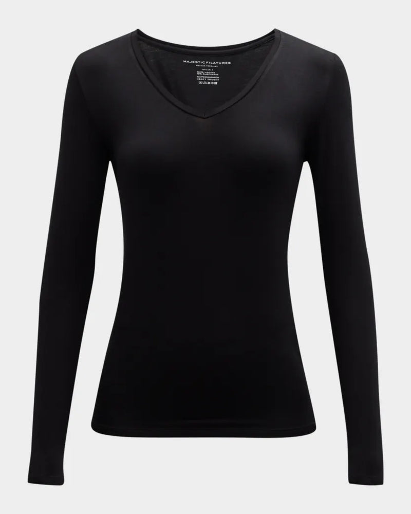 Soft Touch LS V Neck | Noir