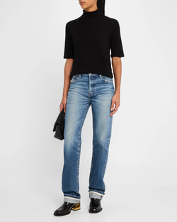 Cashmere Elbow Sleeve Turtleneck | Noir