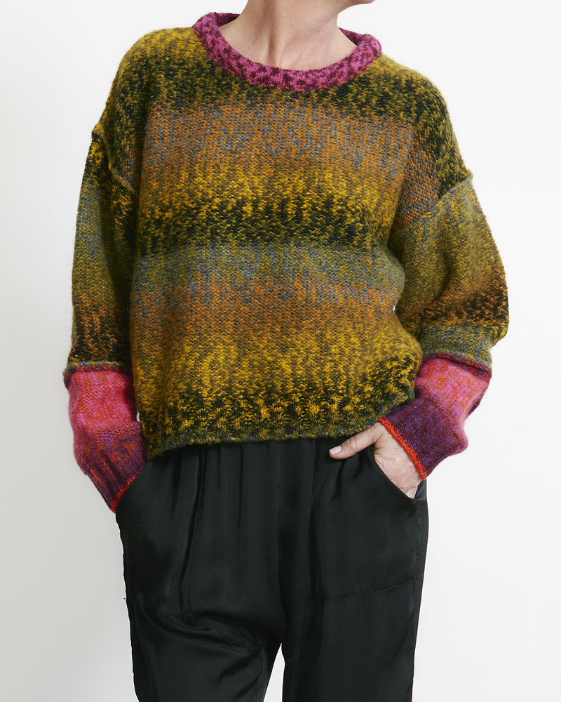 Iris Pullover Olive Burgundy