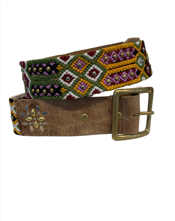 Papi 1 3/4" Woven Belt in Saddle