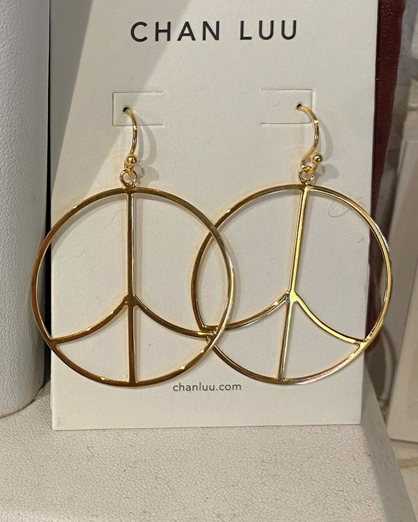 Mini Gold Peace Sign Hoop Earring