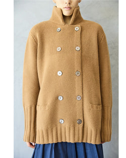 Nautical Cashmere Pea Coat | Chestnut