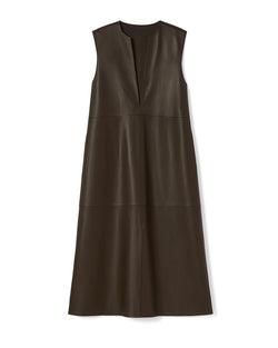 Grenn Pilot Payton Leather Dress in Black on white background well heeled boutique stowe vt